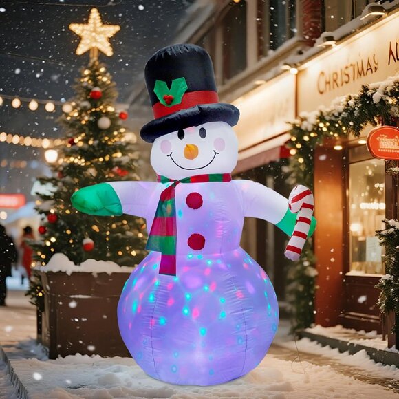 🆕6ft Christmas Inflatable Snowman Blow up Rotating LED Light Outdoor Decoration - Picture 5 of 7